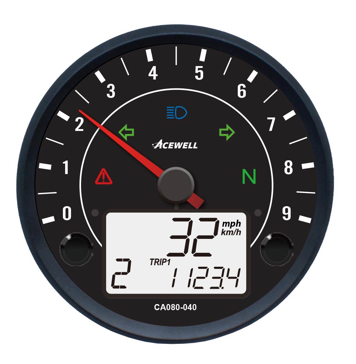 CA80-KBSI 80mm diameter speedo and RPM  K1 K75 K100 K1100 plug and play