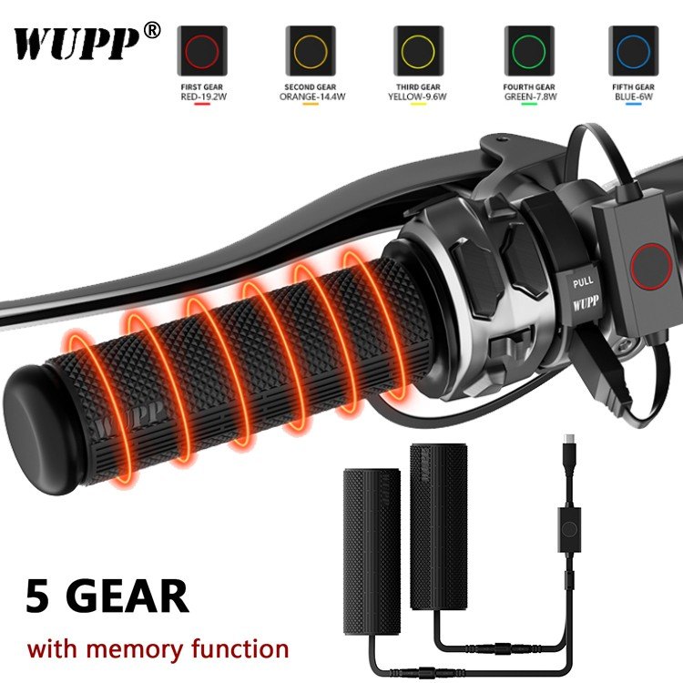 WUPP-HG02 WUPP USB-C Heated Grip Covers - fit over existing 28-34mm grips